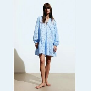 NWT H&M Powder Light Blue Tunic Dress w/ Eyelet Embroidery SOLD OUT ONLINE